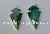 NGP3131 24*50mm - 26*55mm arrowhead agate gemstone pendants