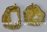 NGP3136 25*35mm - 40*50mm freeform plated druzy agate pendants