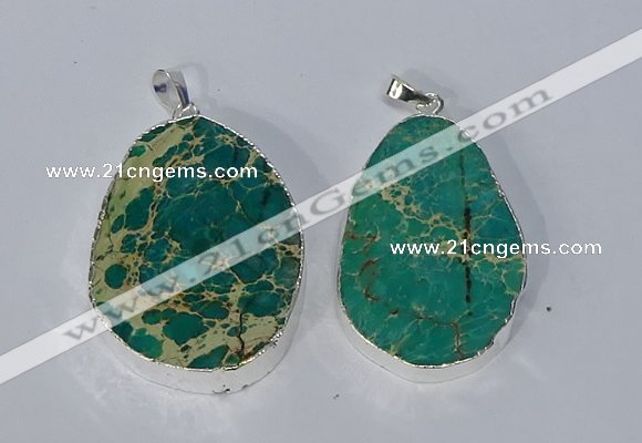 NGP3154 25*35mm - 35*45mm freeform sea sediment jasper pendants