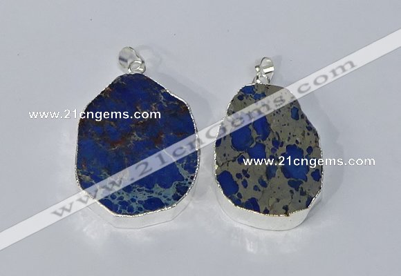 NGP3155 25*35mm - 35*45mm freeform sea sediment jasper pendants