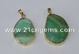 NGP3158 25*35mm - 30*40mm freeform green fluorite gemstone pendants