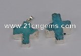 NGP3174 25*26mm - 27*28mm cross druzy agate pendants wholesale