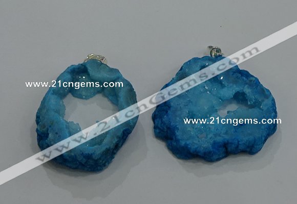 NGP3191 30*40mm - 45*50mm freeform druzy agate pendants