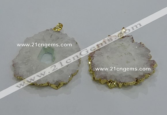 NGP3195 35*40mm - 45*50mm freeform druzy agate pendants