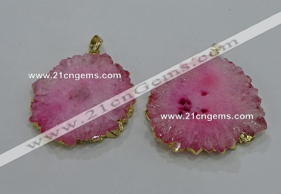 NGP3197 35*40mm - 45*50mm freeform druzy agate pendants