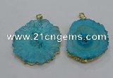 NGP3199 35*40mm - 45*50mm freeform druzy agate pendants