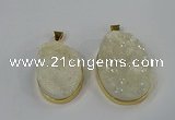 NGP3210 30*40mm - 35*45mm freeform druzy agate pendants