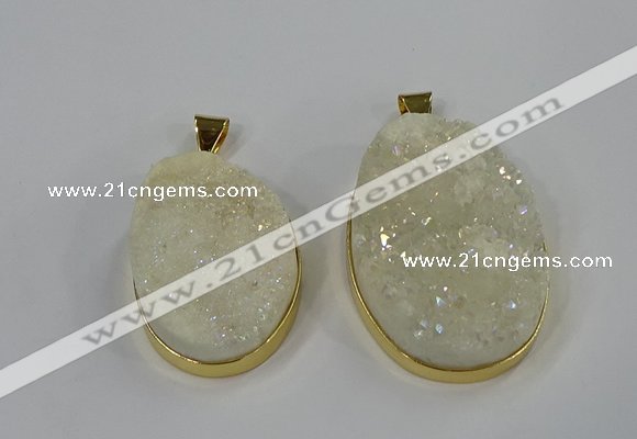 NGP3210 30*40mm - 35*45mm freeform druzy agate pendants