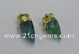 NGP3251 15*30mm - 18*35mm faceted bullet fluorite pendants