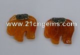 NGP3261 40*48mm - 45*50mm elephant agate gemstone pendants