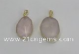 NGP3270 18*25mm - 30*35mm freeform rose quartz pendants