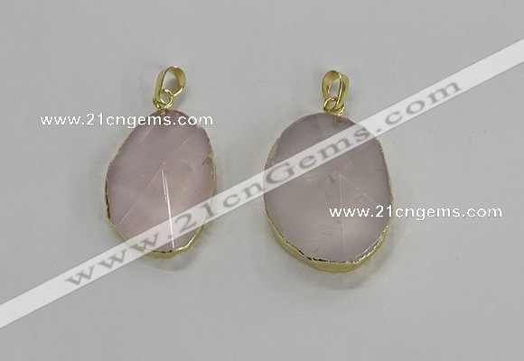 NGP3270 18*25mm - 30*35mm freeform rose quartz pendants