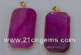 NGP3282 35*60mm octagonal agate gemstone pendants wholesale