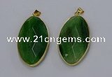 NGP3289 33*55mm faceted marquise agate gemstone pendants wholesale