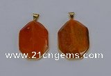 NGP3303 35*45mm freeform agate gemstone pendants wholesale