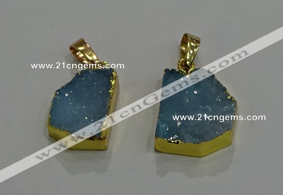 NGP3325 8*12mm - 15*20mm freeform druzy agate gemstone pendants