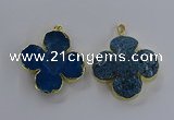 NGP3336 43*45mm - 45*47mm flower agate gemstone pendants