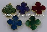 NGP3340 43*45mm - 45*47mm flower agate gemstone pendants