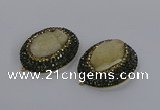 NGP3342 35*45mm oval druzy agate gemstone pendants wholesale