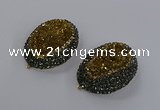 NGP3346 35*45mm oval druzy agate gemstone pendants wholesale