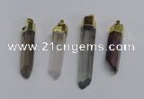 NGP3405 10*45mm - 12*55mm sticks plated quartz pendants wholesale