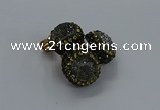 NGP3415 14mm - 16mm coin druzy agate gemstone pendants