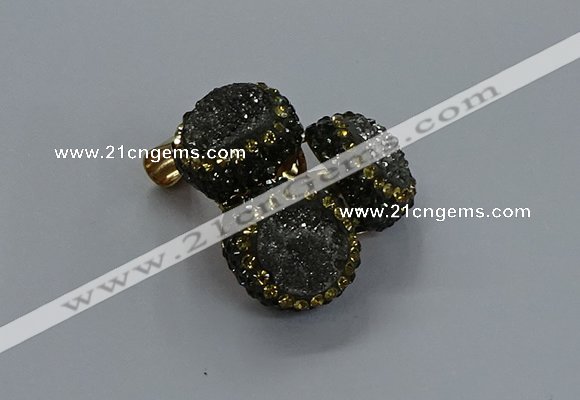 NGP3415 14mm - 16mm coin druzy agate gemstone pendants