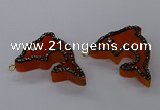 NGP3423 25*40mm - 30*45mm dolphin agate gemstone pendants