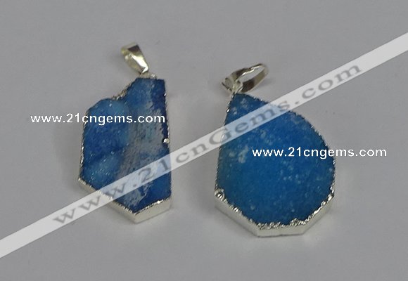 NGP3444 18*25mm - 20*30mm freeform druzy agate gemstone pendants