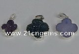 NGP3450 15*15mm - 20*20mm flower druzy agate gemstone pendants