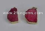 NGP3467 20*30mm - 25*35mm freeform druzy agate pendants wholesale