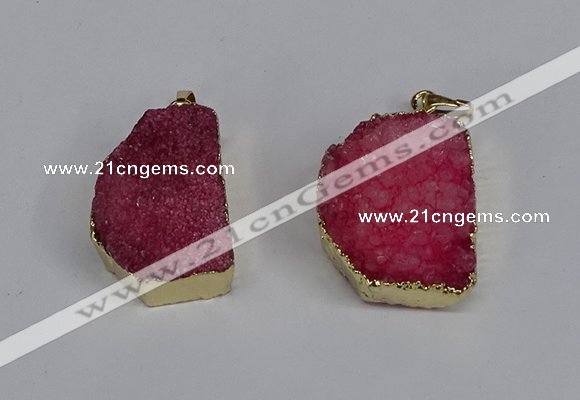 NGP3467 20*30mm - 25*35mm freeform druzy agate pendants wholesale