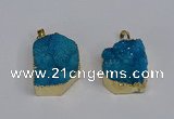 NGP3468 20*30mm - 25*35mm freeform druzy agate pendants wholesale