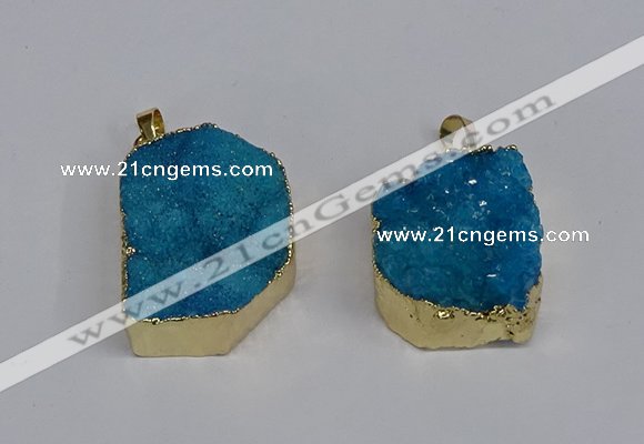 NGP3468 20*30mm - 25*35mm freeform druzy agate pendants wholesale