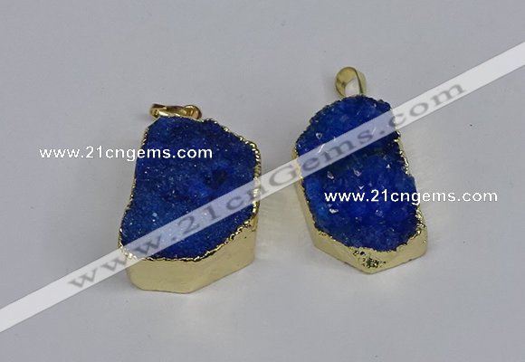 NGP3470 20*30mm - 25*35mm freeform druzy agate pendants wholesale