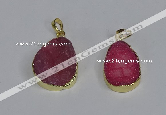 NGP3477 18*25mm - 20*30mm freeform druzy agate gemstone pendants