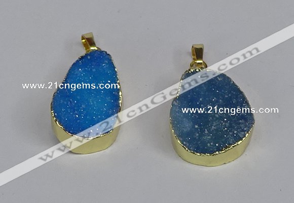 NGP3478 18*25mm - 20*30mm freeform druzy agate gemstone pendants