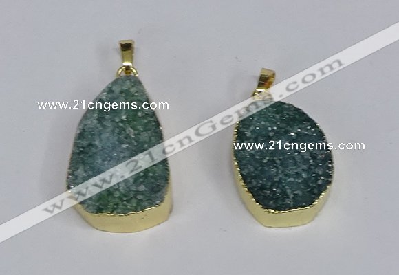 NGP3479 18*25mm - 20*30mm freeform druzy agate gemstone pendants