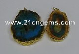 NGP3486 40*50mm - 50*65mm freeform druzy agate gemstone pendants