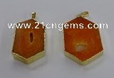 NGP3494 25*40mm - 30*45mm hexagon druzy agate pendants