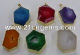 NGP3501 25*40mm - 30*45mm hexagon druzy agate pendants