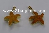 NGP3510 24*25mm starfish fossil coral pendants wholesale