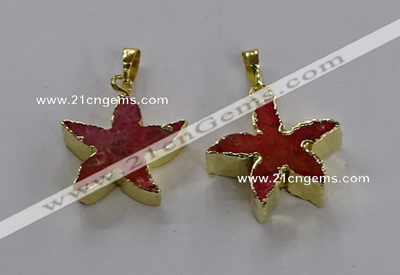 NGP3512 24*25mm starfish fossil coral pendants wholesale