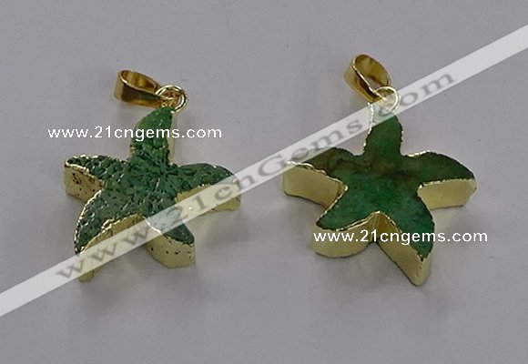 NGP3514 24*25mm starfish fossil coral pendants wholesale