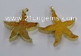 NGP3521 48*50mm starfish fossil coral pendants wholesale