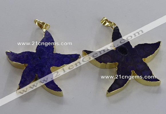 NGP3522 48*50mm starfish fossil coral pendants wholesale