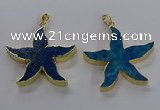 NGP3524 48*50mm starfish fossil coral pendants wholesale