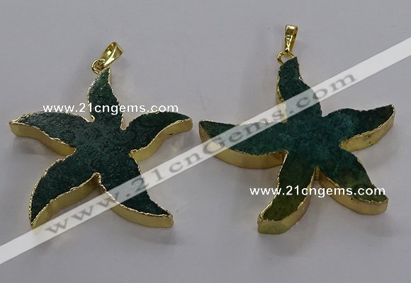 NGP3525 48*50mm starfish fossil coral pendants wholesale
