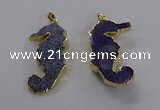 NGP3532 22*58mm - 25*55mm seahorse agate gemstone pendants