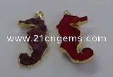 NGP3533 22*58mm - 25*55mm seahorse agate gemstone pendants